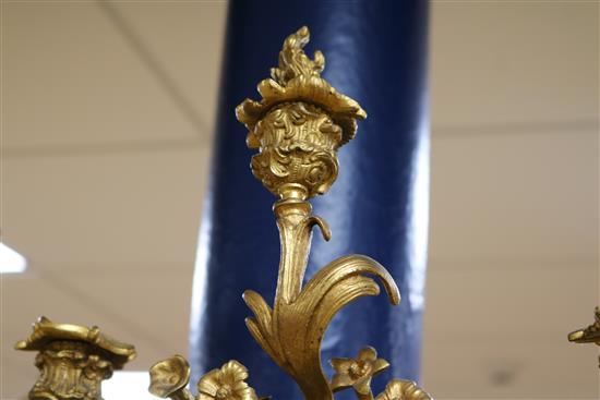 A pair of bronze and ormolu candelabra